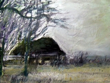 John Bram Leigh - Vierländer Winterhimmel mit Kate und Landschaft (2013)