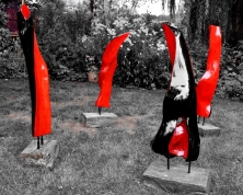 Vierergespräch.  Skulpturen: Wolfgang Sommer