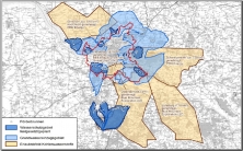 Wassereinzugsgebiete und Aufsuchungsgebiete für Kohlenwasserstoffe in und um Hamburg. Quelle: Hamburg Wasser